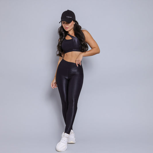 Black Overlay leggings + top