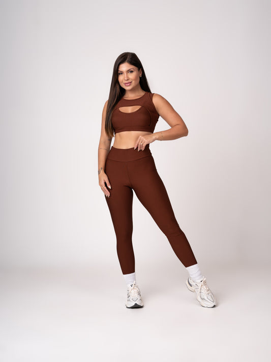 Brown Player Legging and Butterfly Top Set